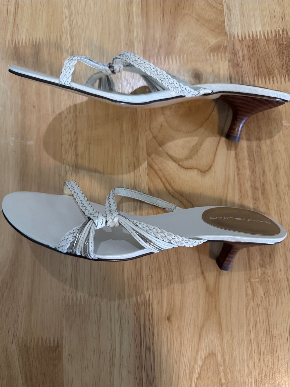 Bandolino White Braided-Strap Women's Sandals